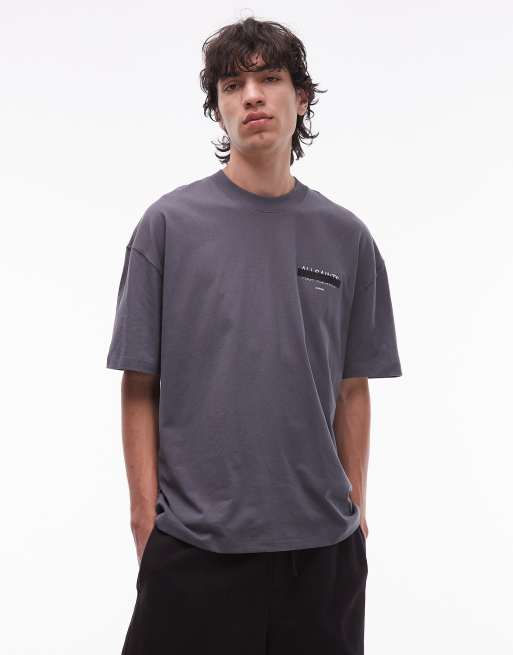 AllSaints – Redact – Ciemnoniebieski T-shirt, 3 z 5