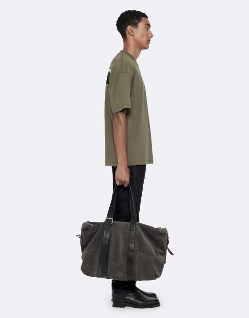 AllSaints Redact Kurzarmshirt mit Rundhalsausschnitt in verwaschenem Khaki, 6 von 6