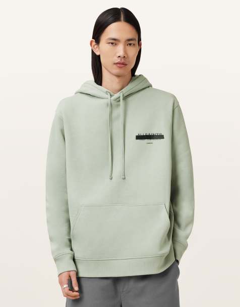 AllSaints – Redact Oth – Kapuzenpullover in Mineralgrün - view 1