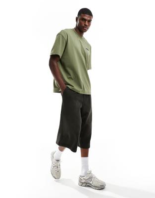 AllSaints Redact oversized embroidered logo t-shirt in green
