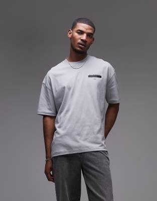 Allsaints Redact Oversized Embroidered Logo T-shirt In Black