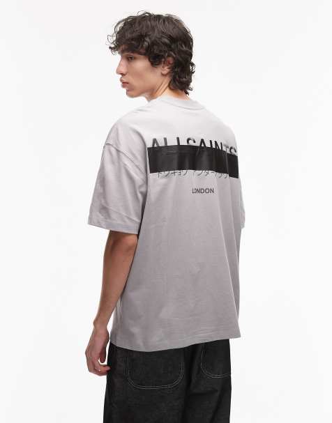 All Saints Redact t-shirt in halfpipe grey - GREY