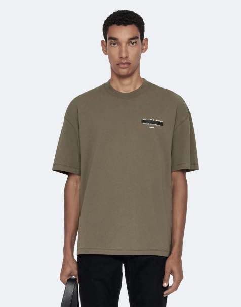 AllSaints Redact t-shirt à manches courtes col rond en kaki délavé - view 1
