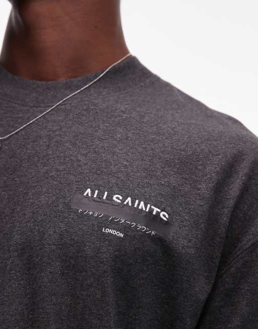 AllSaints Redact t-shirt in charcoal - CHARCOAL, 5 of 5