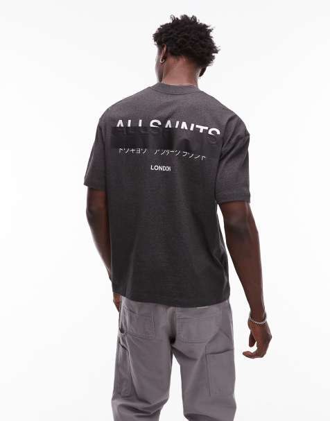 AllSaints Redact t-shirt in charcoal 