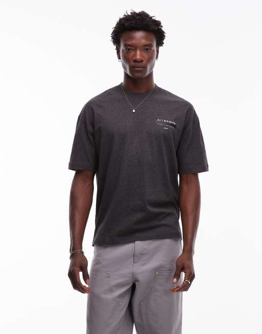 AllSaints Redact t-shirt in charcoal, 3 of 5