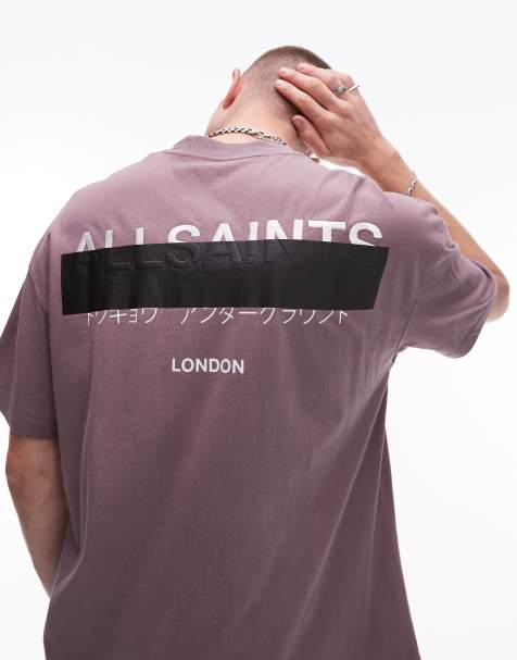 Allsaints redact t-shirt in puce purple