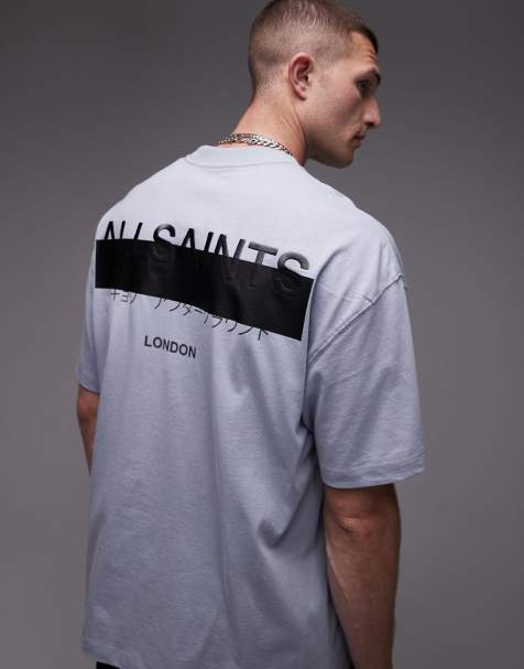 Allsaints redact t-shirt in willow blue