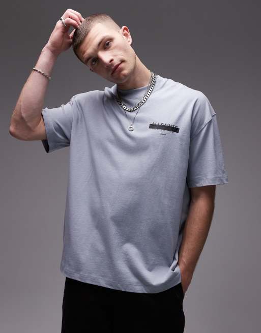 Allsaints redact t-shirt in willow blue