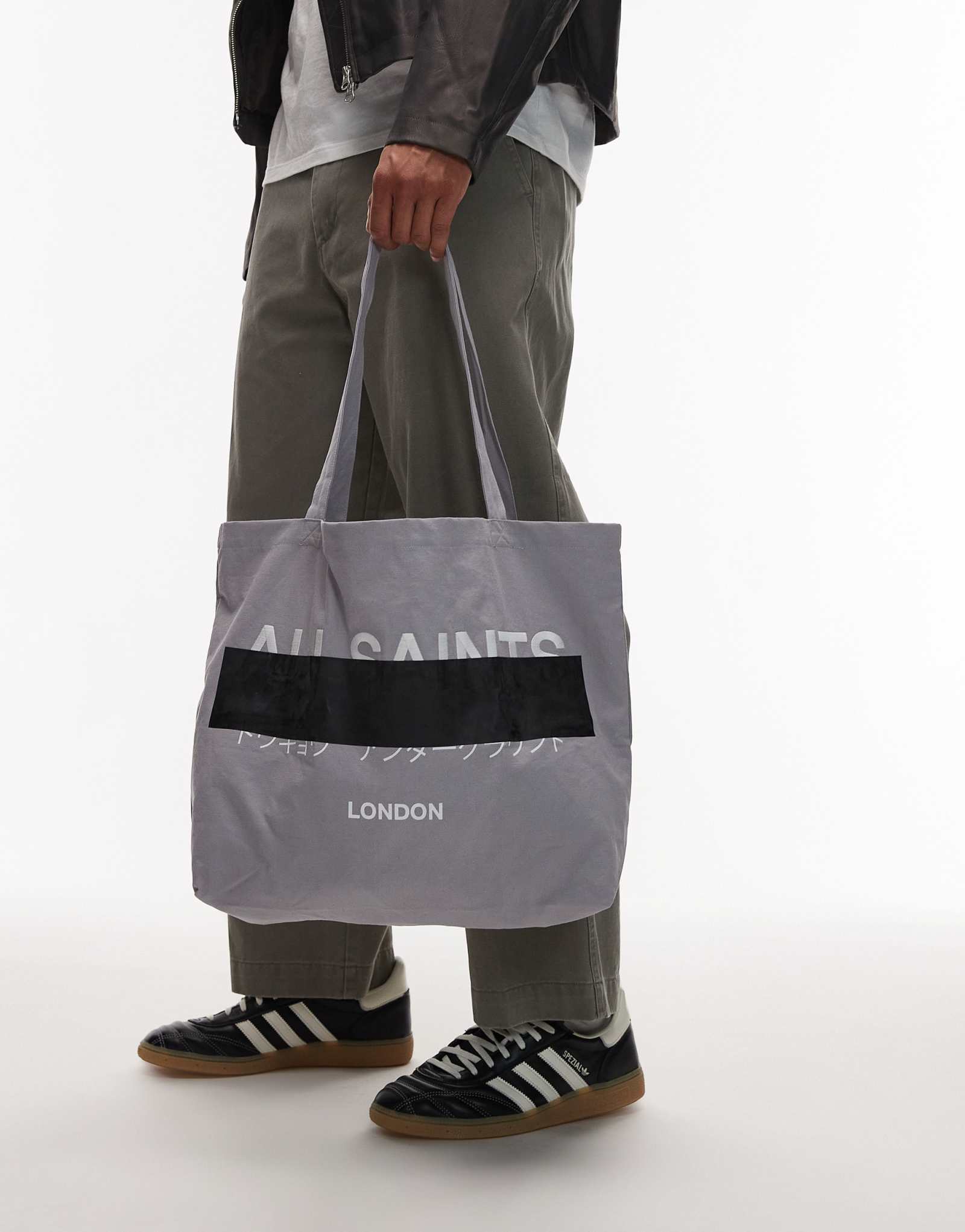 Сумка-тоут AllSaints Redact машинно-серого цвета