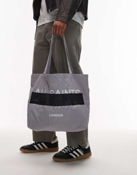 AllSaints Redact tote bag in machine in grey - view 1
