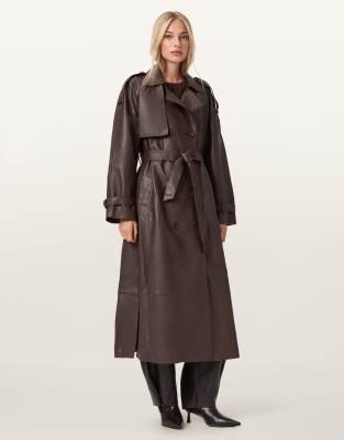 AllSaints - Reed - Trenchcoat in Bitterbraun-Brown