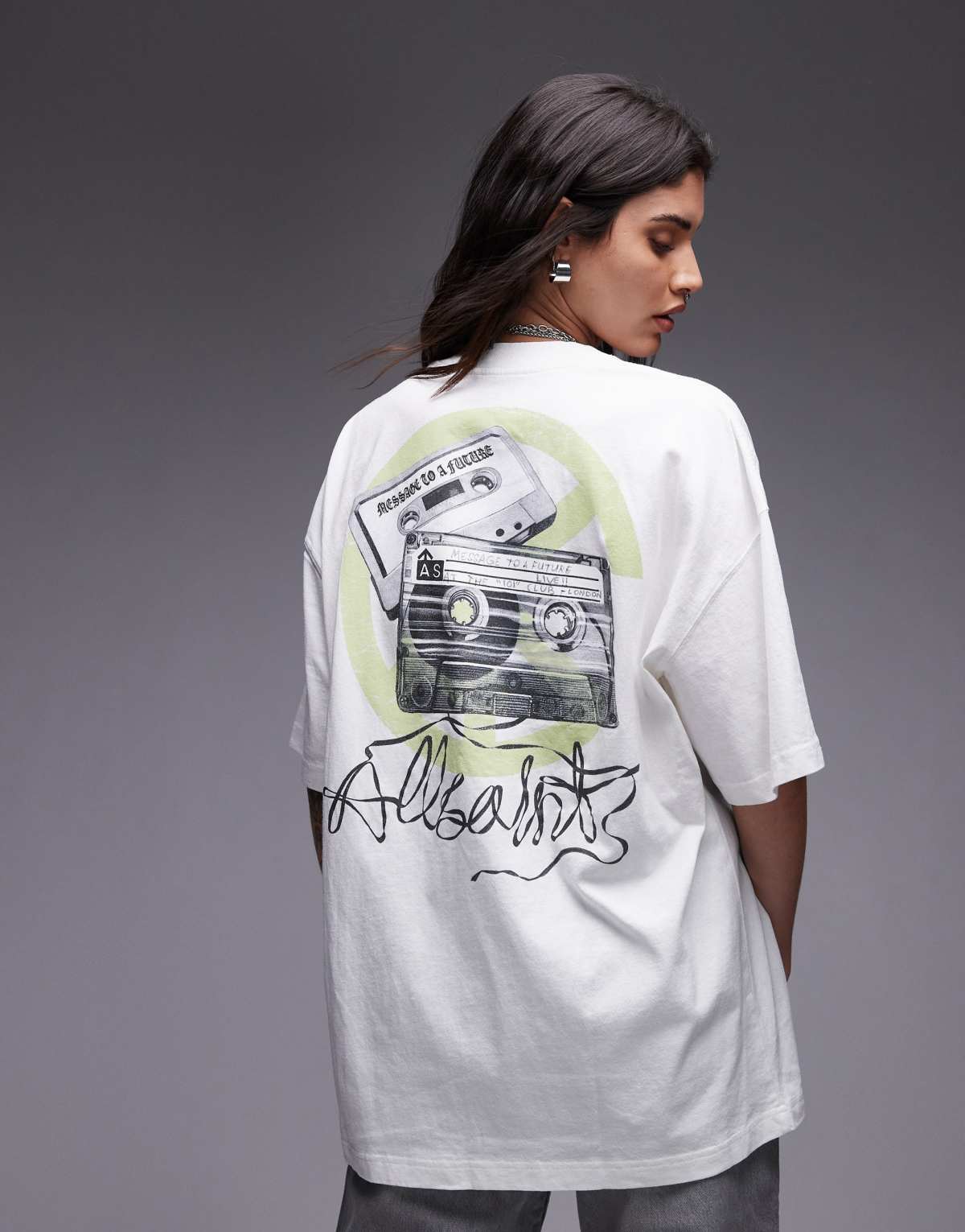 Allsaints reel graphic t-shirt in white