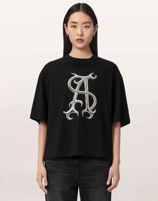 AllSaints - Reflex Amelie - Camiseta negra, 4 de 7