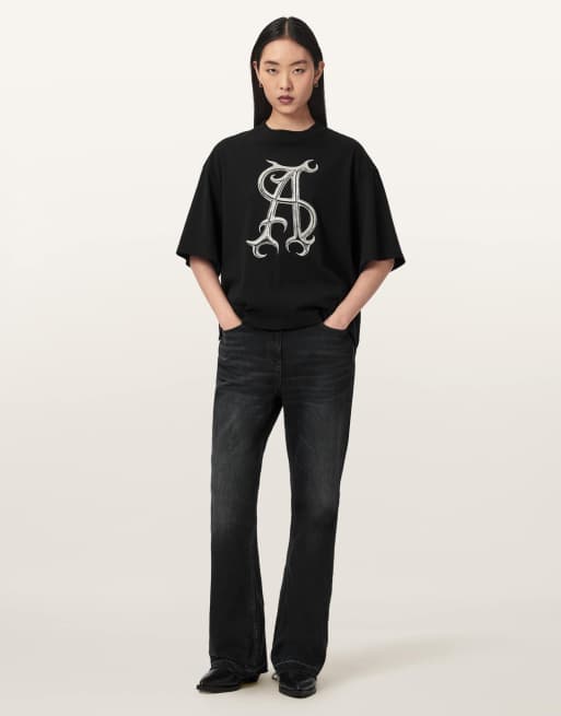 AllSaints – Reflex Amelie – T-Shirt in Schwarz, 5 von 7