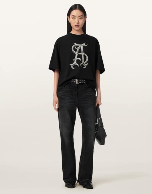 AllSaints – Reflex Amelie – T-Shirt in Schwarz, 7 von 7