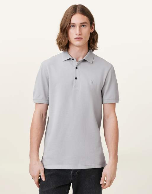 AllSaints – Reform – Kurzärmliges Polohemd in Carter-Grau