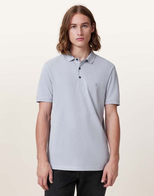 AllSaints – Reform – Kurzärmliges Polohemd in Weidenblau, 3 von 5