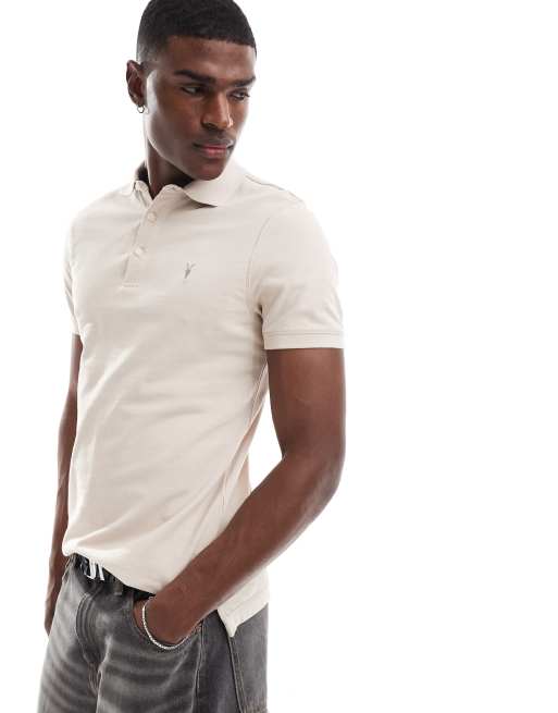 AllSaints - Reform - Polo à manches courtes - Blanc cassé