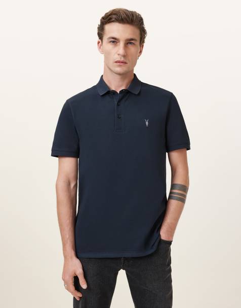 AllSaints - Reform - Polo à manches courtes - Bleu saule - view 1