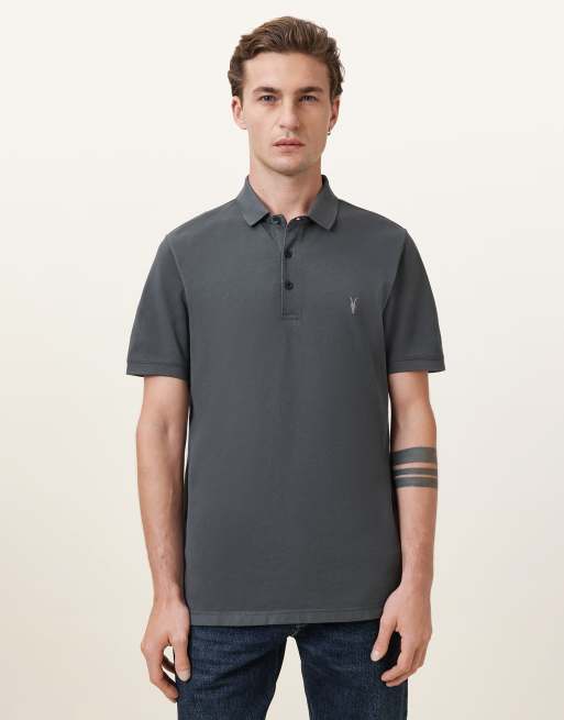 AllSaints - Reform - Polo à manches courtes - Gris machine