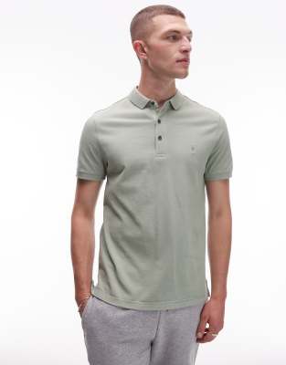 AllSaints Allsaints reform polo in mineral green