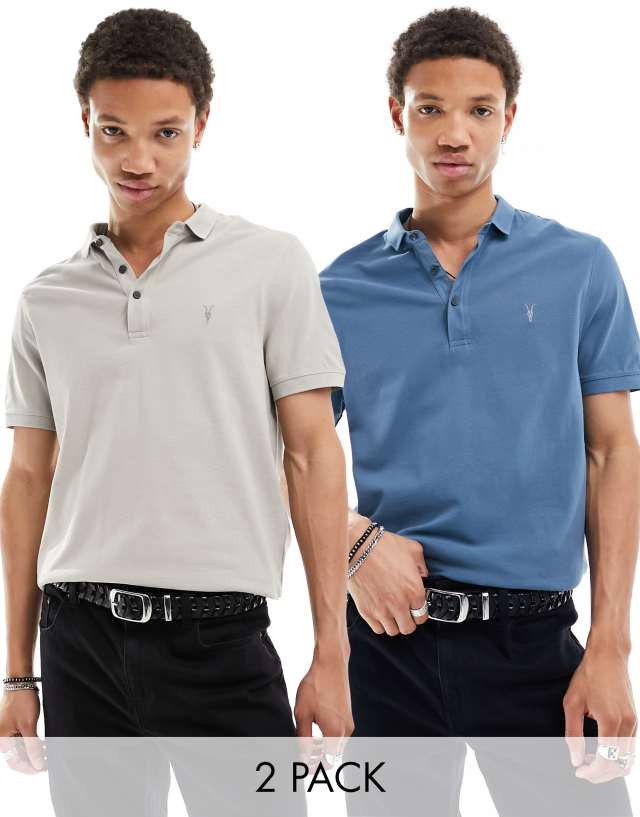 AllSaints - reform polo shirt 2-pack in multi