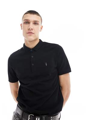 AllSaints Reform polo shirt black | ASOS