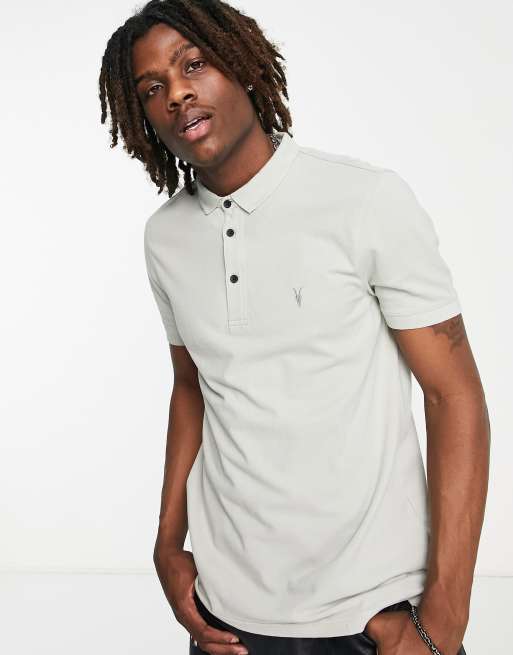 AllSaints Reform polo shirt in green | ASOS