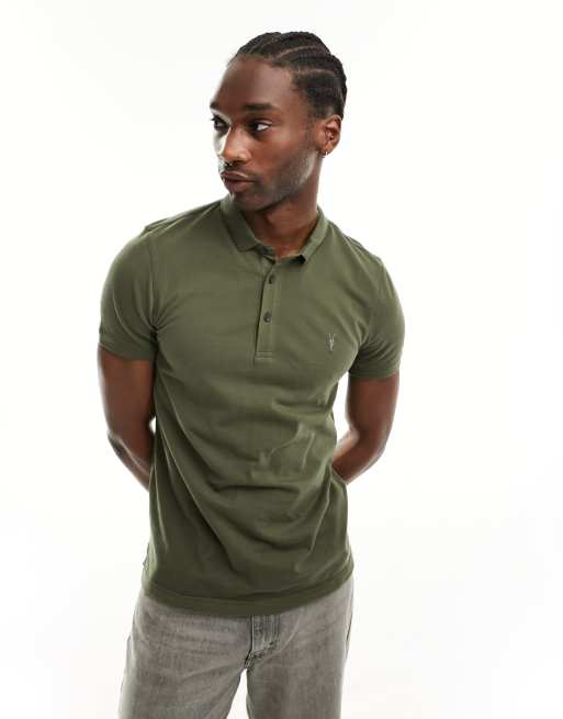 AllSaints - Reform - Polotop met korte mouwen in kaki