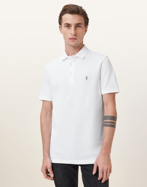 AllSaints - Reform - Set van 2 polo's met korte mouwen in optisch wit/groen