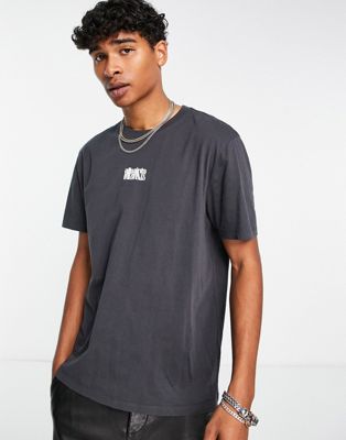 AllSaints Refract logo t-shirt in washed black | The Hoxton Trend