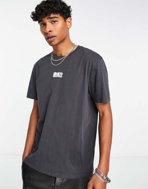 Allsaints Refract Logo T Shirt In Washed Black Asos