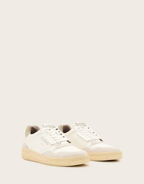 AllSaints - Regan - Baskets basses en cuir - Blanc et gris - view 1