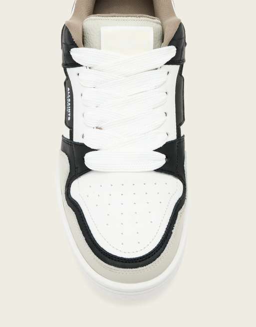 AllSaints Regan leather chunky low top trainers in white, 4 of 4