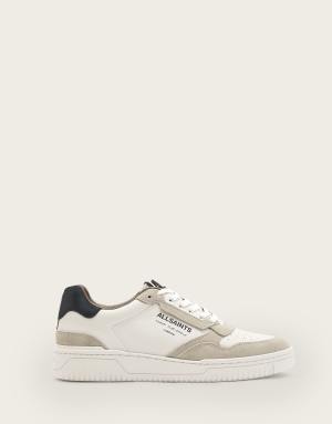 AllSaints Regan leather low top logo trainer in white
