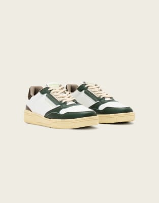 Allsaints Regan Leather Low Top Sneakers In White