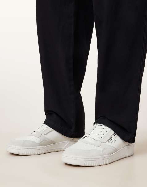 AllSaints Regan leather low top trainers in white - view 1