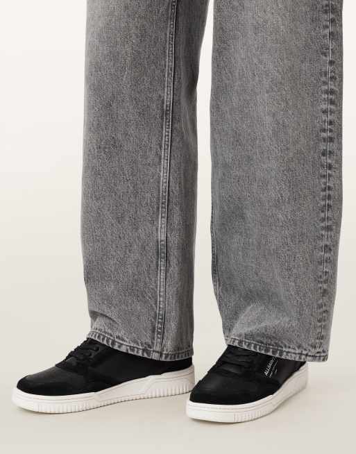 AllSaints – Regan – Leder-Sneaker in Schwarz mit niedrigem Schaft und Logo, 4 von 4