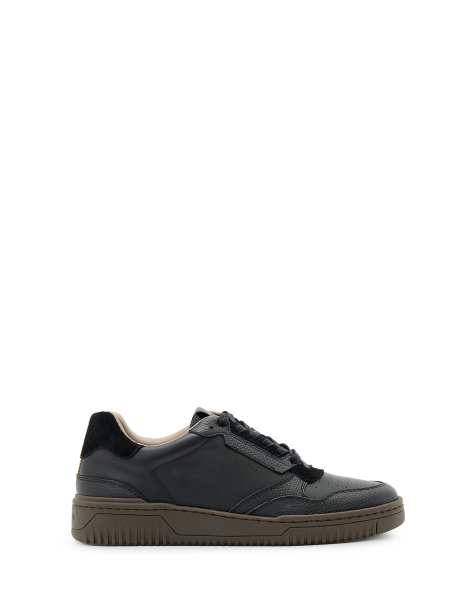 AllSaints – Regan – Low Top Sneaker in Schwarz/Gummi - view 1