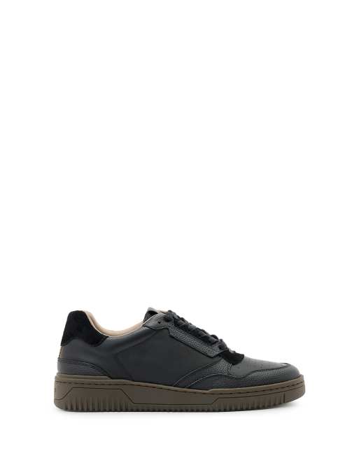 AllSaints – Regan – Low Top Sneaker in Schwarz/Gummi
