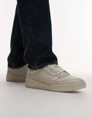 AllSaints AllSaints regan low top trainer in triple chalk white - WHITE