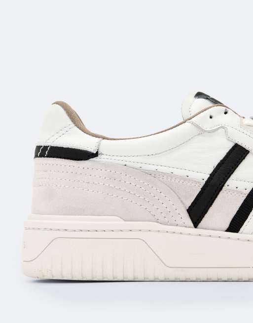 AllSaints Regan Stripe Leder-Schnürsneaker in Weiß, 5 von 5