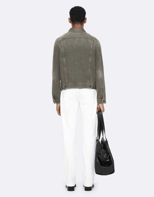 AllSaints Regular Trucker in Khakigrau, 4 von 7
