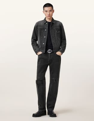 AllSaints – Reid – Jeans im Used-Look in Schwarz - view 1