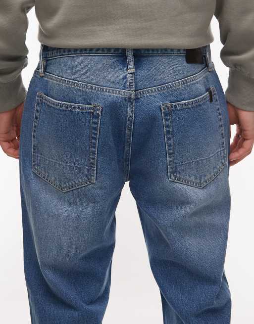 AllSaints – Reid – Niebieskie jeansy z prostymi nogawkami i efektem sprania, 4 z 5