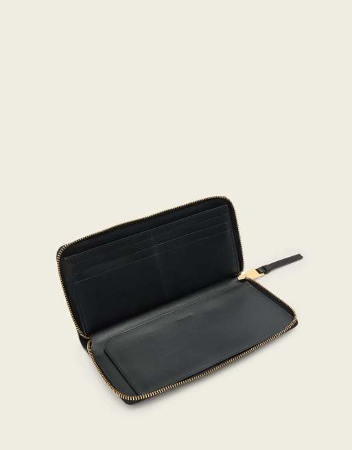AllSaints – Reisebrieftasche in Schwarz