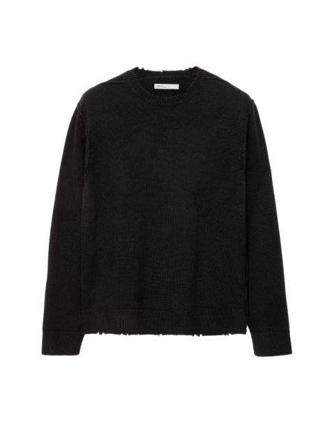 AllSaints - Remus cuello redondo en negro - view 1
