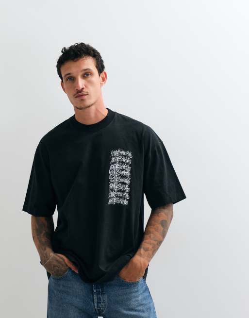 AllSaints - Repeat - T-shirt imprimé à manches courtes avec logo au dos - Noir délavé, 4 de 5
