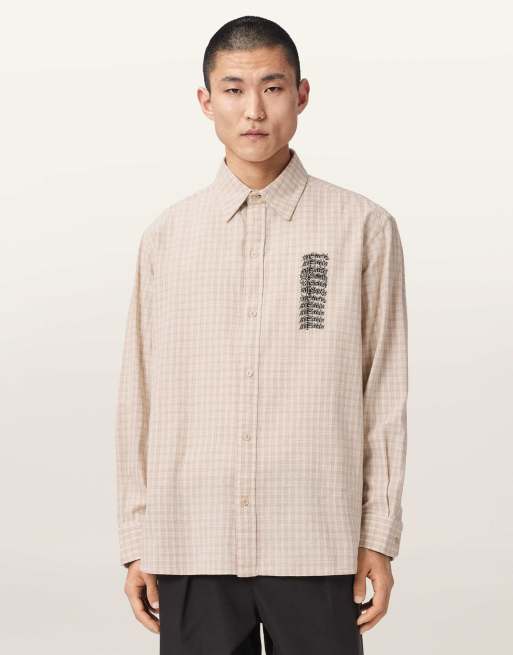 AllSaints – Repeater – Langärmliges Hemd aus Cord in Braun, 7 von 7